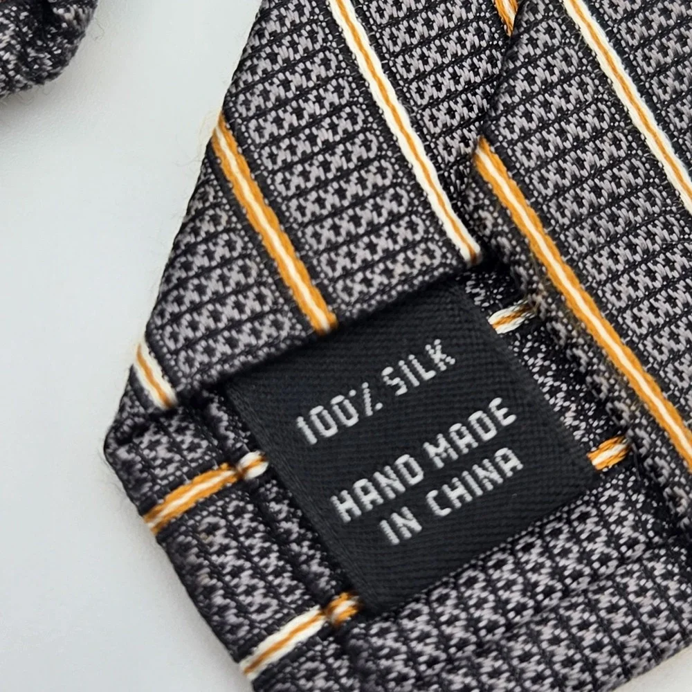 Jos A. Bank Signature Collection Silk Tie Mens‎ Gray Stripe Classic Dress 59x3.5